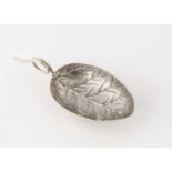 A George III period silver tea caddy spoon,