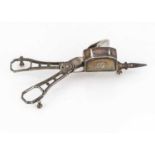 A pair of George III silver candle snuffer scissors,