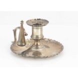 A Victorian silver small go to bed chamberstick by T J & N Creswick,