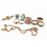 A quantity of mixed gold and costume jewels,