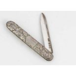 A cased late Victorian silver pocket knife,