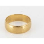 A 22ct gold flattened wedding band,