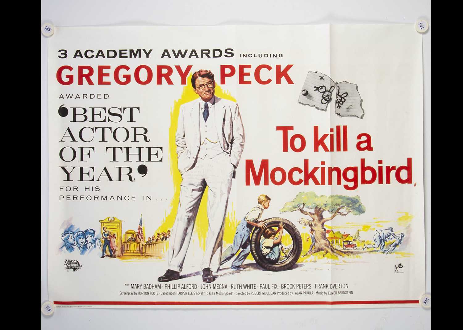 To Kill A Mockingbird (1964) Quad Poster,