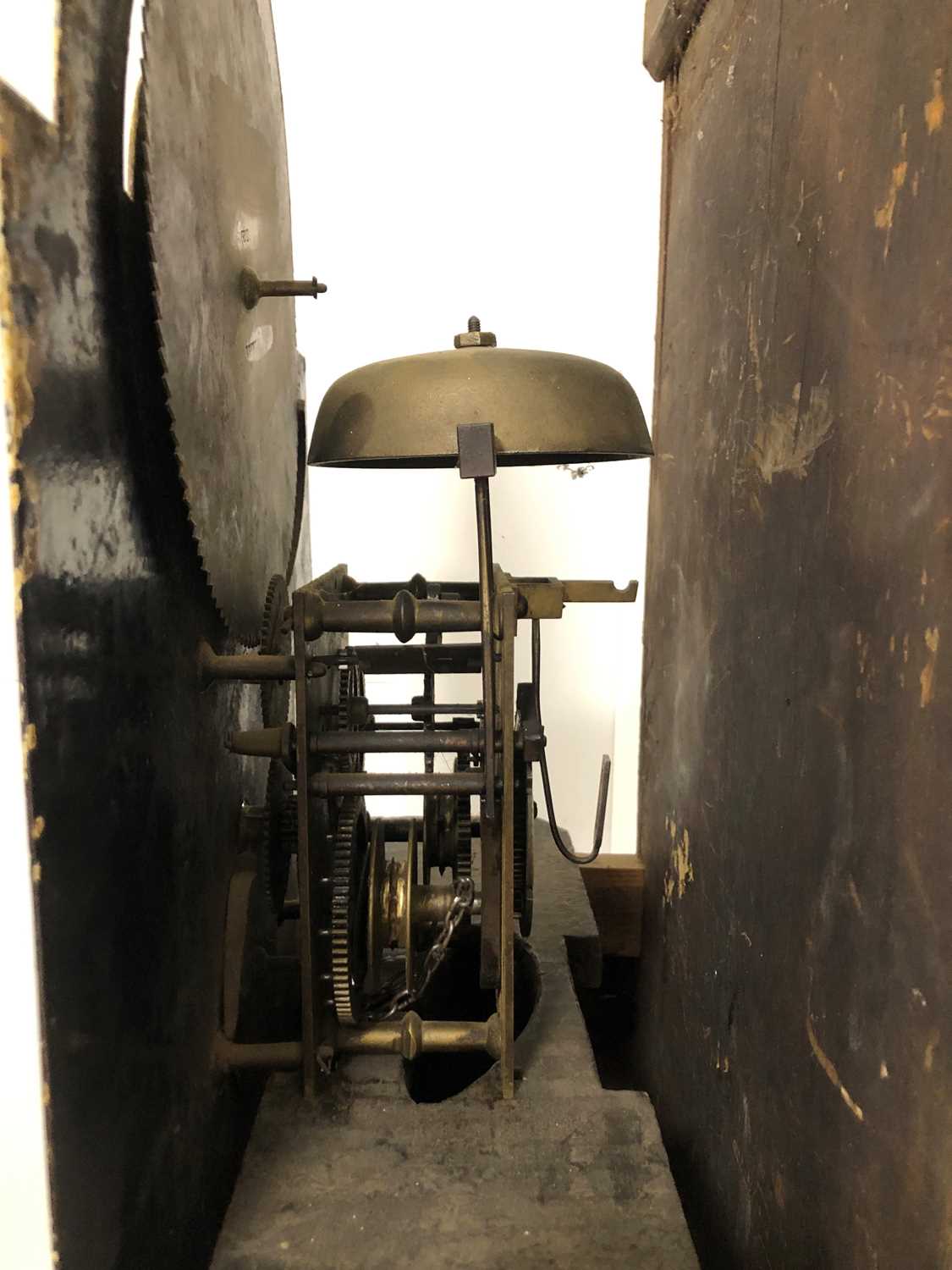 A 19th century and later moonfaced oak cased longcase clock, - Image 2 of 5