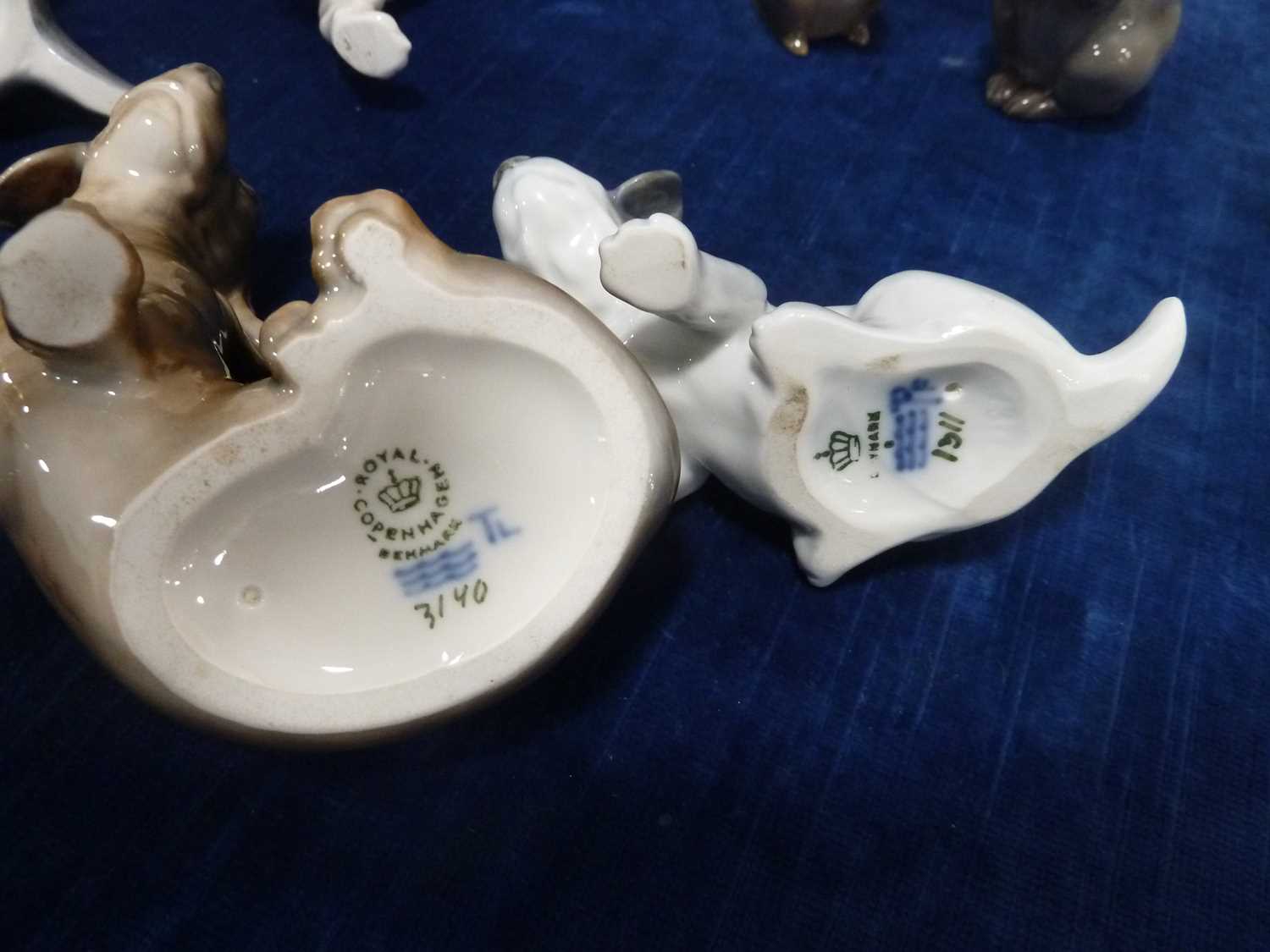 A group of Royal Copenhagen porcelain small dogs and animals, - Image 3 of 4