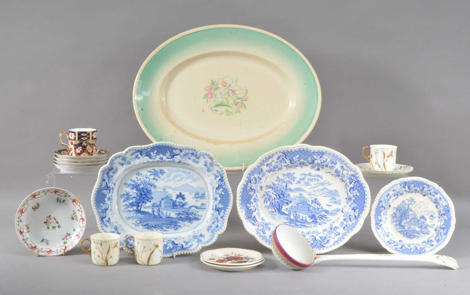 An assorted collection of 19th century and later ceramics,