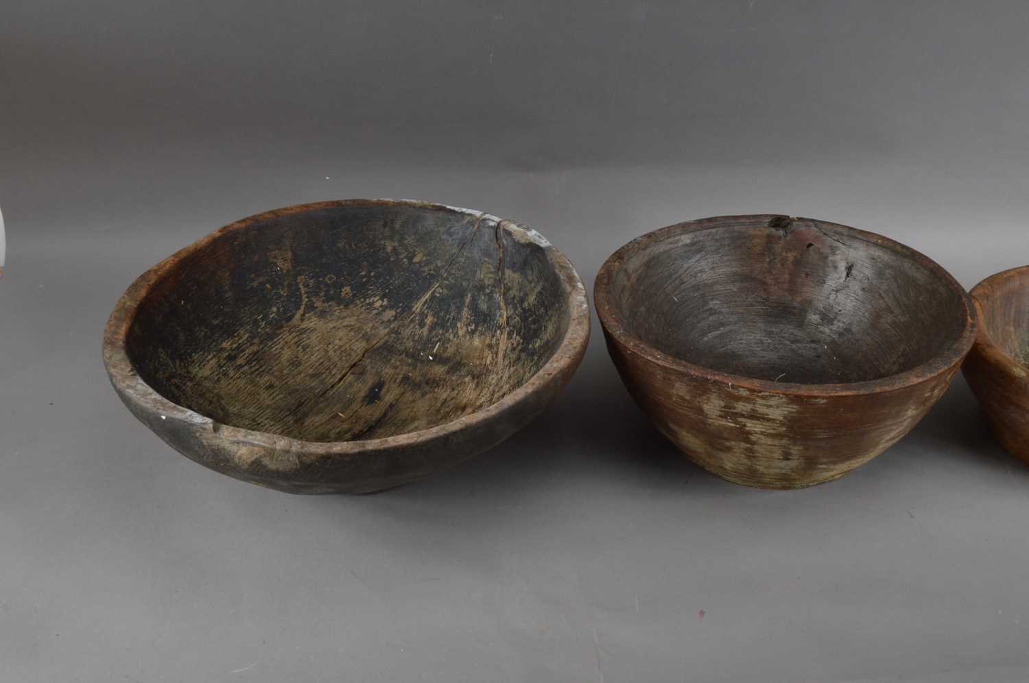 Three treen bowls, - Image 2 of 3