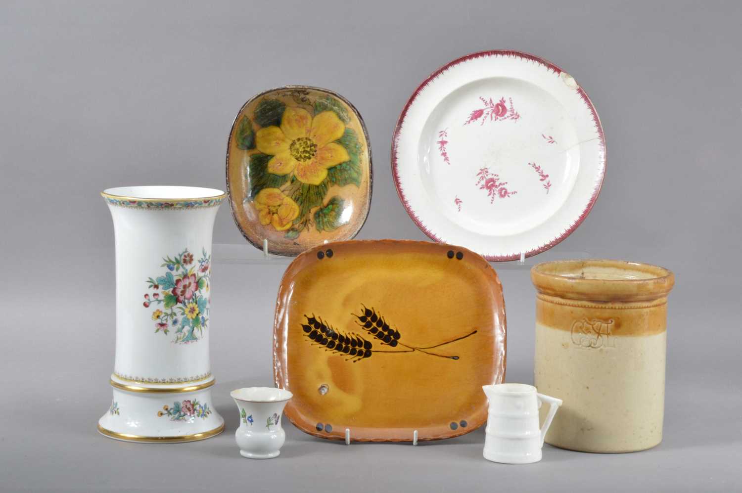 An assorted collection of 19th century and later English ceramics,