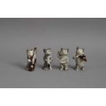 A Beswick miniature pottery four piece cat band,