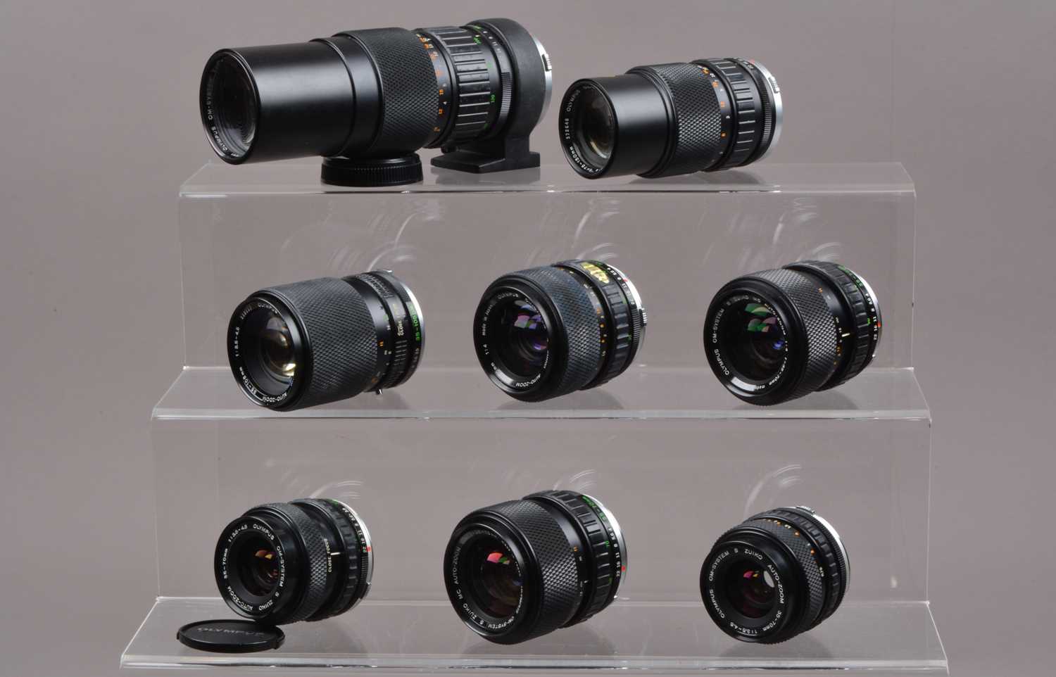 A Group of Olympus OM Zoom Lenses,