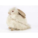 An early 20th century white rabbit fur White Rabbit Easter egg,