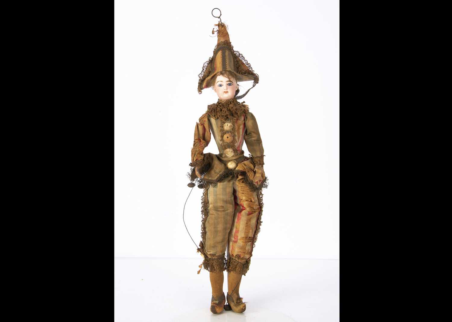 A late 19th century Francois Gaultier bisque headed Polichinelle,