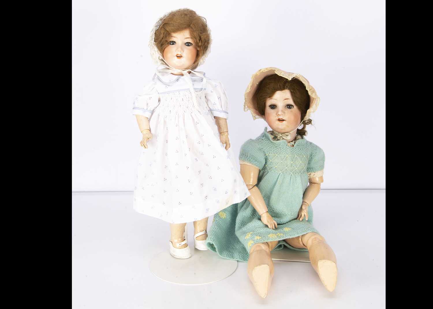 Two German bisque headed child dolls,