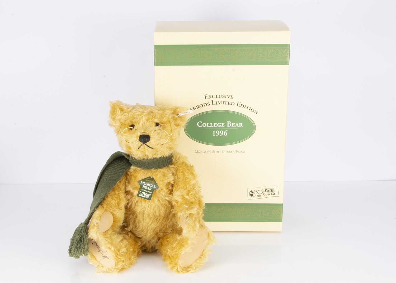 A Steiff limited edition Harrods Musical College Teddy Bear,