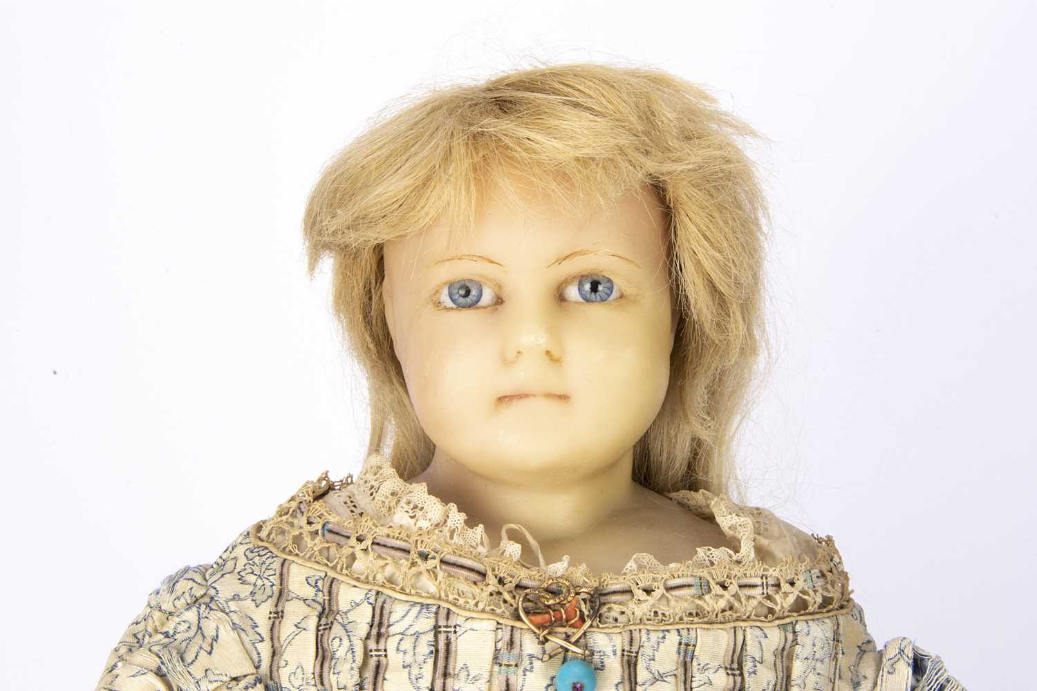 A large English poured wax shoulder-head child doll, - Image 2 of 2