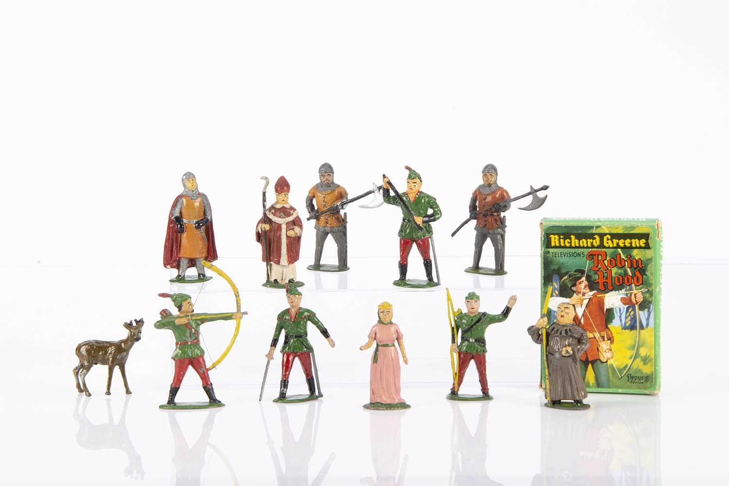 A set of Benbros hollow-cast lead Richard Greene’s Robin Hood and his Merry Men 1950s,