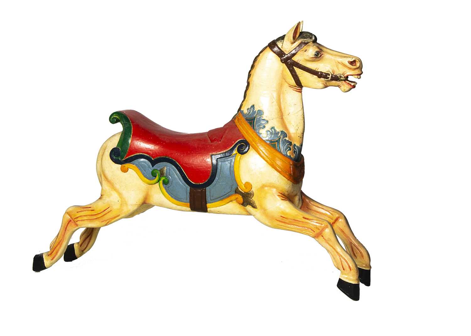 A finely carved wooden Orton and Spooner juvenile carousel fairground horse circa 1920, - Image 2 of 2