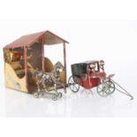 A French painted tinplate stable and coach circa 1900,