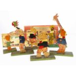 Eight Tiger Tim and the Bruin Boys two-dimensional painted wooden figures,