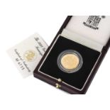 A Royal Mint Elizabeth II gold proof full sovereign,