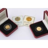 Two Pobjoy Mint restike sovereigns,