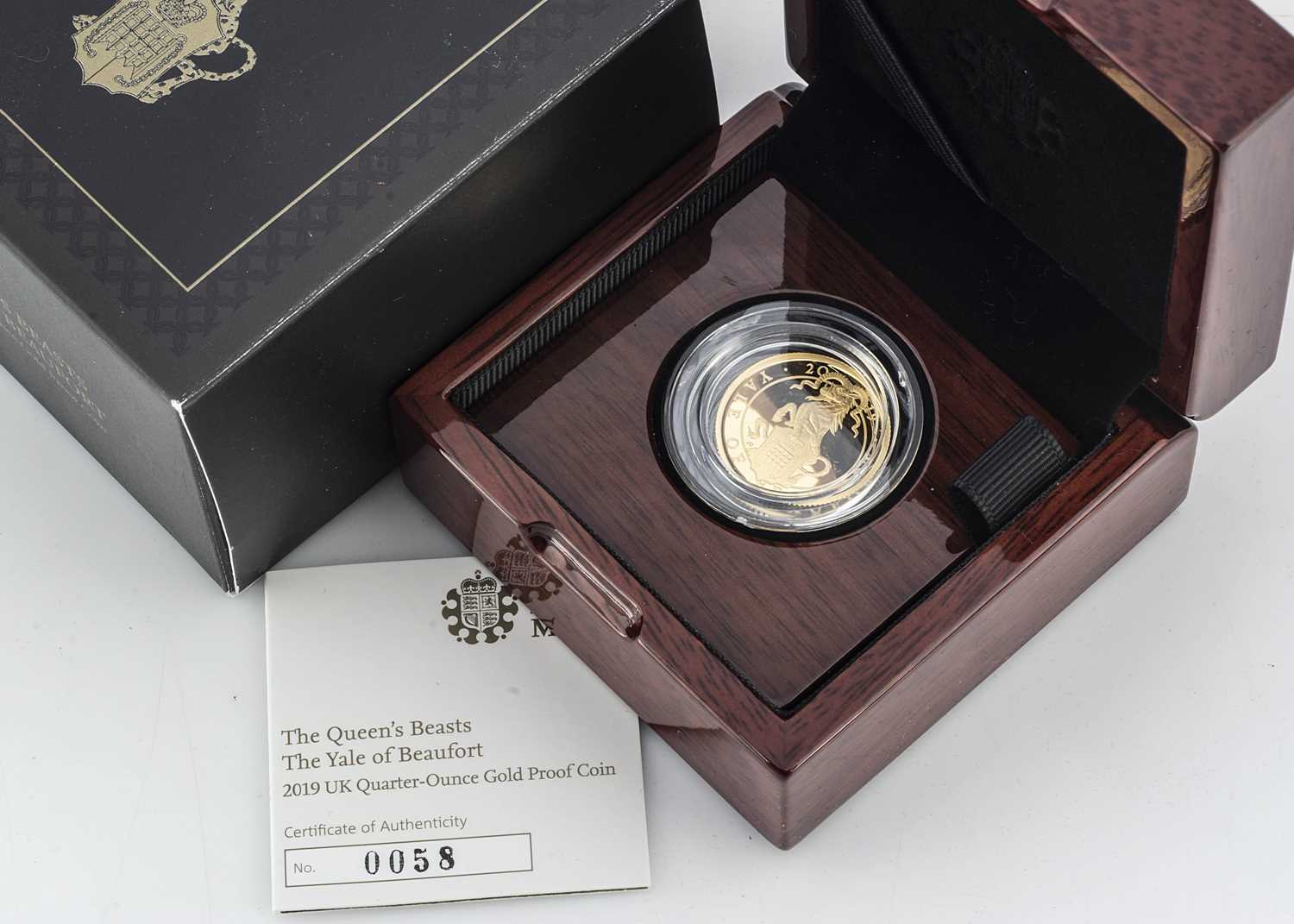 A Royal Mint Elizabeth II The Queen's Beasts UK Quarter Ounce Gold Proof Coin,