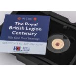 An Isle of Man Royal British Legion Centenary 2021 gold proof full sovereign,