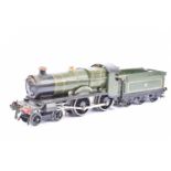 Hornby 0 Gauge Clockwork GWR green No 2 Special 4-4-0 3821 'County of Bedford' Locomotive and No 2 S