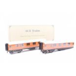 Pair of ACE Trains 0 Gauge C6 LNER Gresley Teak Articulated Sleeping Coaches,