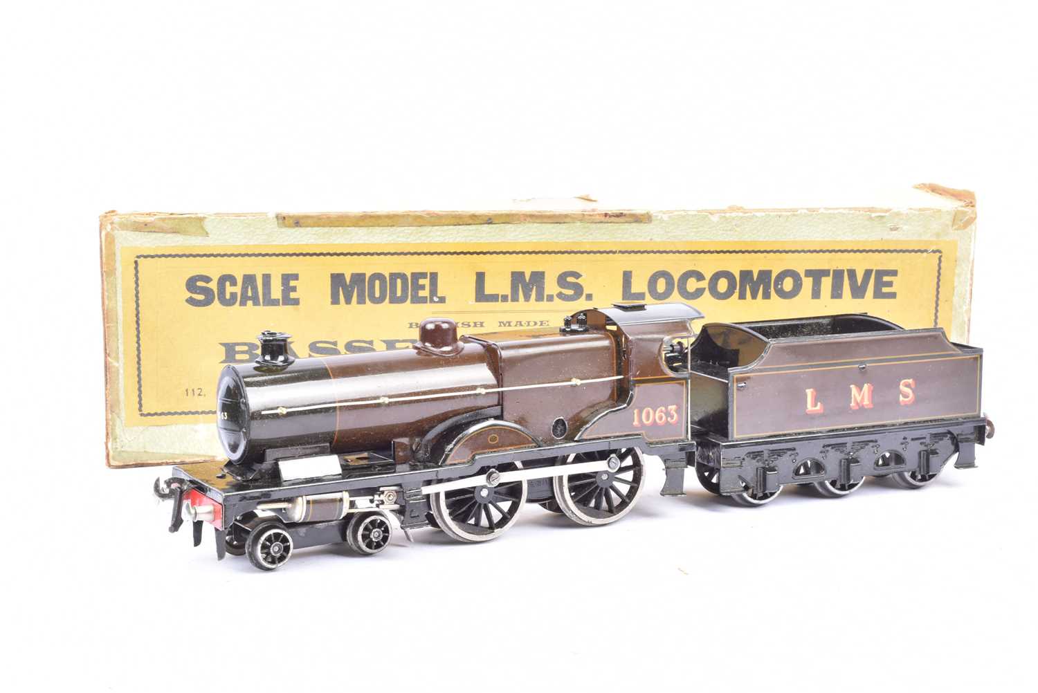 Bassett-Lowke 0 Gauge LMS Compound 4-4-0 Clockwork Locomotive and Tender,