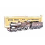 Bassett-Lowke 0 Gauge LMS Compound 4-4-0 Clockwork Locomotive and Tender,