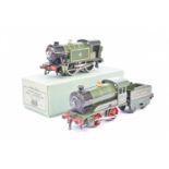 Hornby 0 Gauge Electric and Clockwork GWR green 0-4-0 Tank and Tender Locomotives,