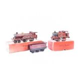 Hornby 0 Gauge clockwork LMS crimson lake Tender and Tank Locomotives