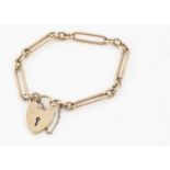 A Victorian 9ct gold part watch chain bracelet,