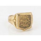 A late Victorian 18ct gold signet ring,