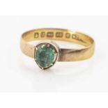 A 19th century 22ct gold and emerald dress ring,
