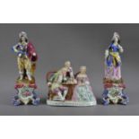 A continental porcelain figural group,