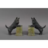 A pair of art deco bronze Scottish Terrier book ends,