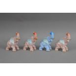 A collection of four Herend porcelain elephants,
