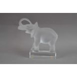 A Lalique glass frosted elephant,