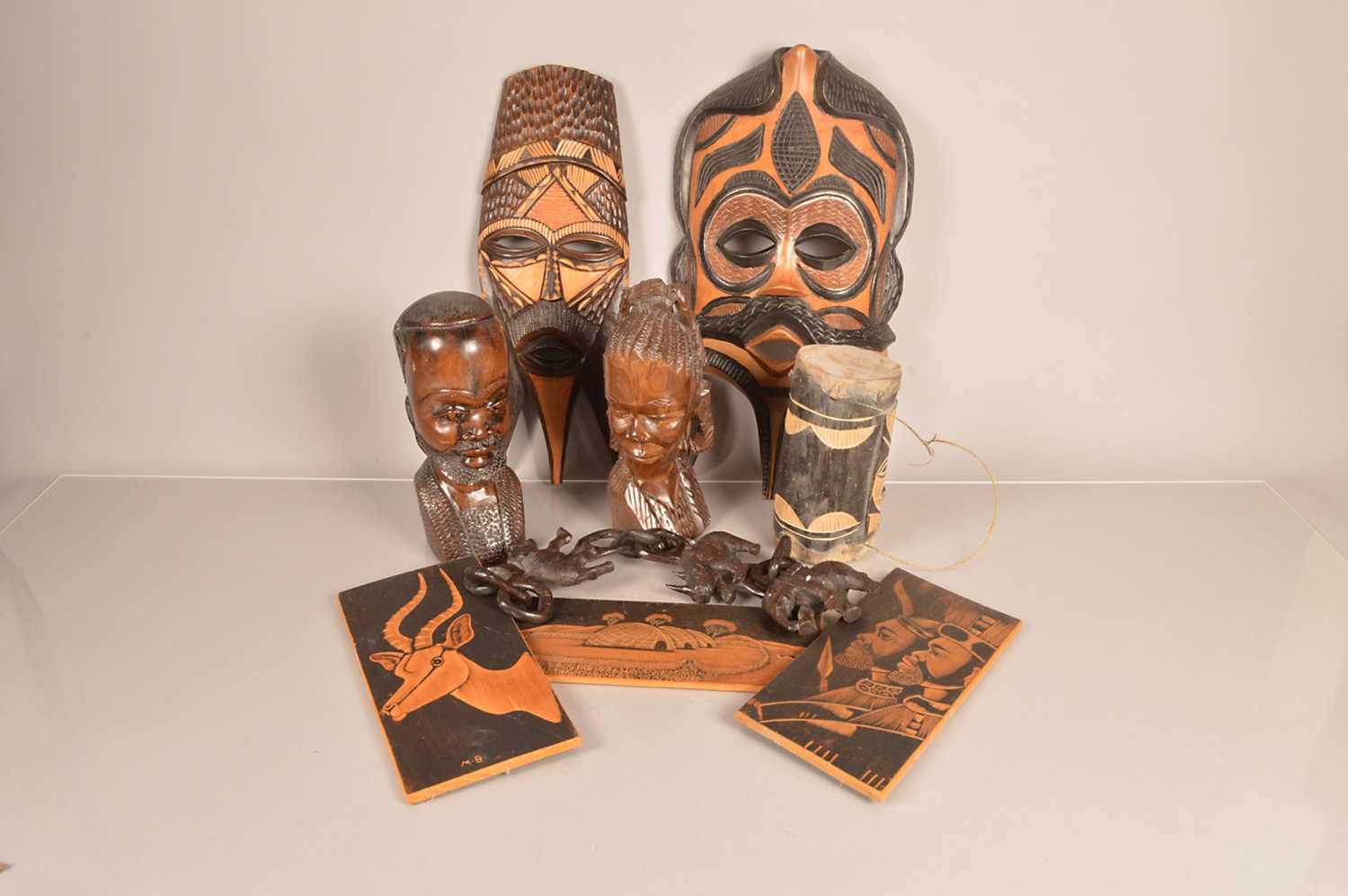 A selection of Tourist Tribal Artiwork and figures,