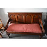 A George II and later oak hall bench,