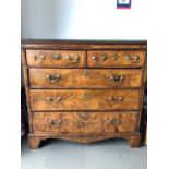 A Georgian and later walnut chest of drawers,