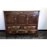 An 18th century and later converted Lancashire Mule chest,