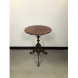 A late Victorian mahogany veneered trip table,