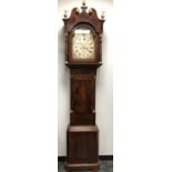 A 19th century and later moonfaced dial longcase clock,