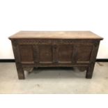 A 18th century and later oak coffer,