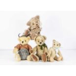 Four collectors teddy bears,