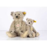 Two Steiff yellow tag grey teddy bears,