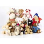 A selection of small modern manufactured teddy bears,